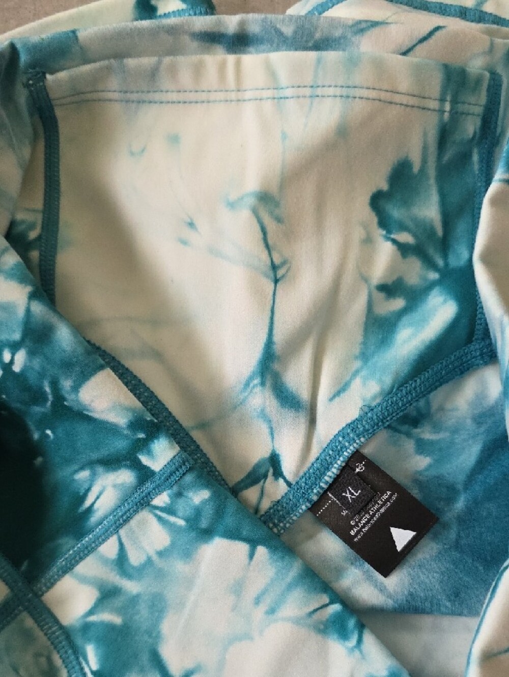 Balance Athletica Teal and White Tie-Dye Bike Shorts - Picture 6 of 10